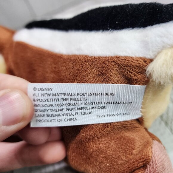 Disney Parks "Chip" Chipmunk Plush 9'' Brown Stuffed Animal Toy - Picture 6 of 8